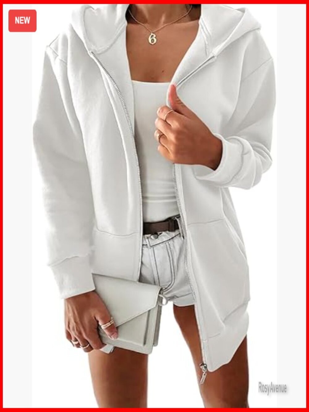 Full Zip Plush Hoodie Comfy Loose Long Sleeve Jacket with Pockets